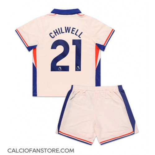 Maglia Calcio Chelsea Ben Chilwell #21 Seconda Divisa Bambino 2024-25 Manica Corta (+ pantaloncini)